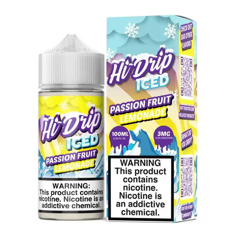 Hi-Drip Passionfruit Lemonade ICED 100ml Vape Juice - Image 3