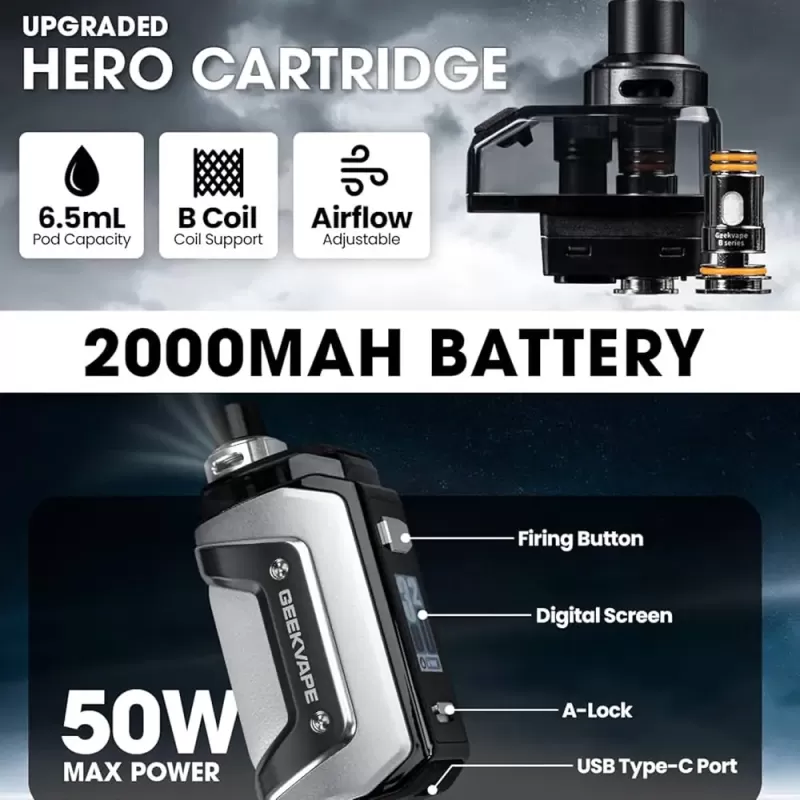 GEEKVAPE Aegis Hero 5 50W Pod Kit - Image 2