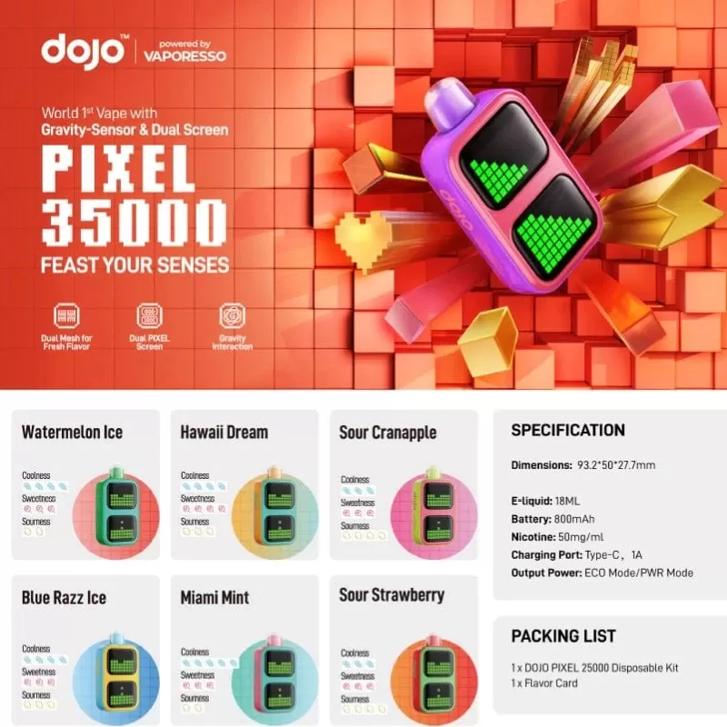 DOJO PIXEL 35000 Disposable Vape (5%, 35000 Puffs) - Image 2