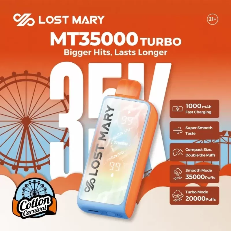 Lost Mary MT35000 Turbo 35K Disposable Vape (5%, 35000 Puffs) - Image 2