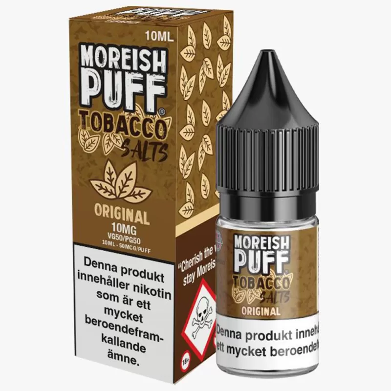 Moreish Puff Original Tobacco Salt 10mg 10ml – E juice med nikotin - Moreish Puff / Yes / 10mg / 10ml / 50/50