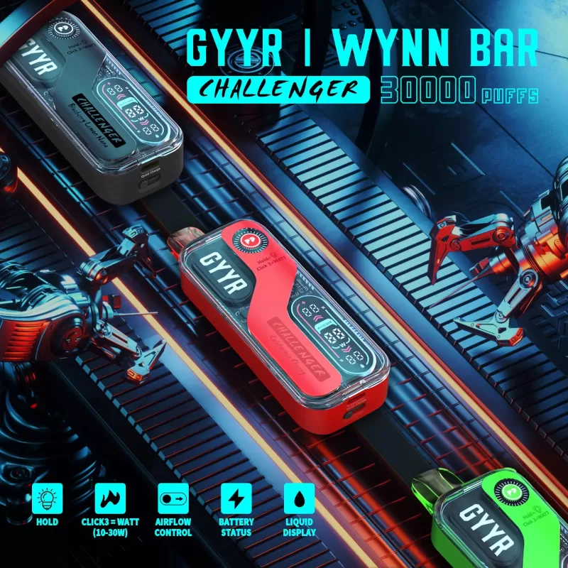 GYYR x Wynn Bar Challenger 30K Puff powered by PYNE POD Disposable Device - 30000 Puffs - Gummy Bear (Sealed w/o box) - Image 2