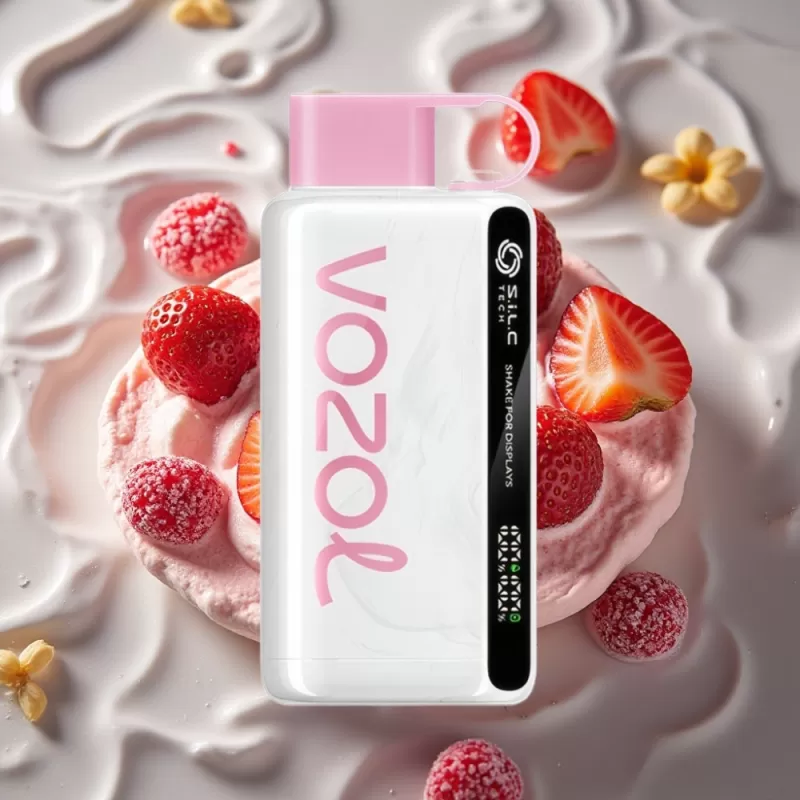 VOZOL STAR 9000/12000 Disposable Vape Strawberry Ice Cream – S.i.L.C TECH, 30% Faster Charge, 650mAh Battery, Up to 12000 Puffs