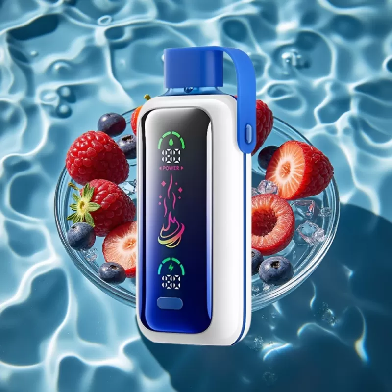 VOZOL Star 20000 Puffs Disposable Vape Blue Razz Ice with 2.2″ HD Mirror Screen & Dual Mesh