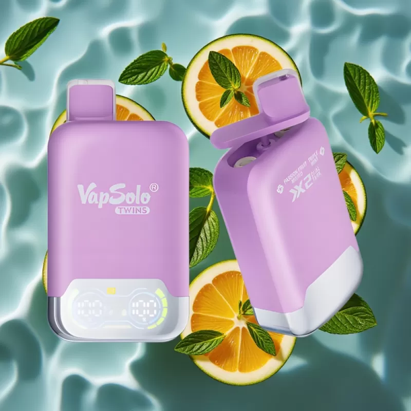Vapsolo Twins 20000 Puffs Disposable Vape – Passion Fruit Mojito & Triple Mint, 40ml E-Liquid, Type-C Charging, 20mg/50mg Nicotine Strength