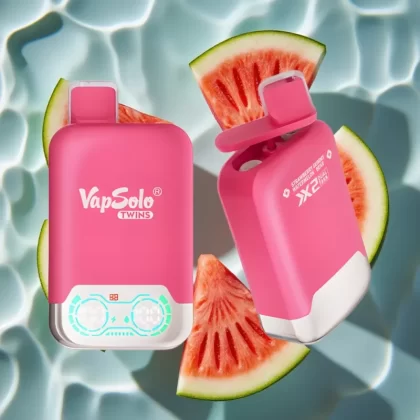 Vapsolo Twins 20000 Puffs Disposable Vape – Dual Tank, 40ml E-Liquid, Type-C Charging, Strawberry Watermelon & Gummy Bear Flavors