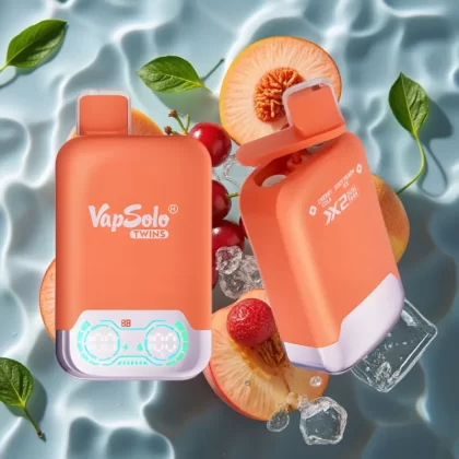 Vapsolo Twins 20000 Puffs Disposable Vape – Cherry Cola & Juicy Peach Ice, 40mL E-Liquid, Type-C Charging