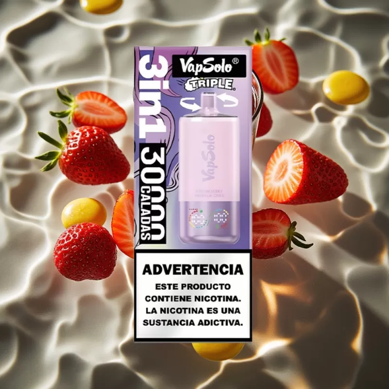 VapSolo Triple 30000 Puffs Disposable Vape – Strawberry Vanilla Coke, 40ml, Type-C, 20mg/50mg - Image 3