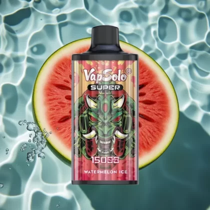 Vapsolo Super 15000 Puffs Watermelon Ice Disposable Vape – 40ml E-Liquid, 850mAh Mesh Coil, Type-C Charging
