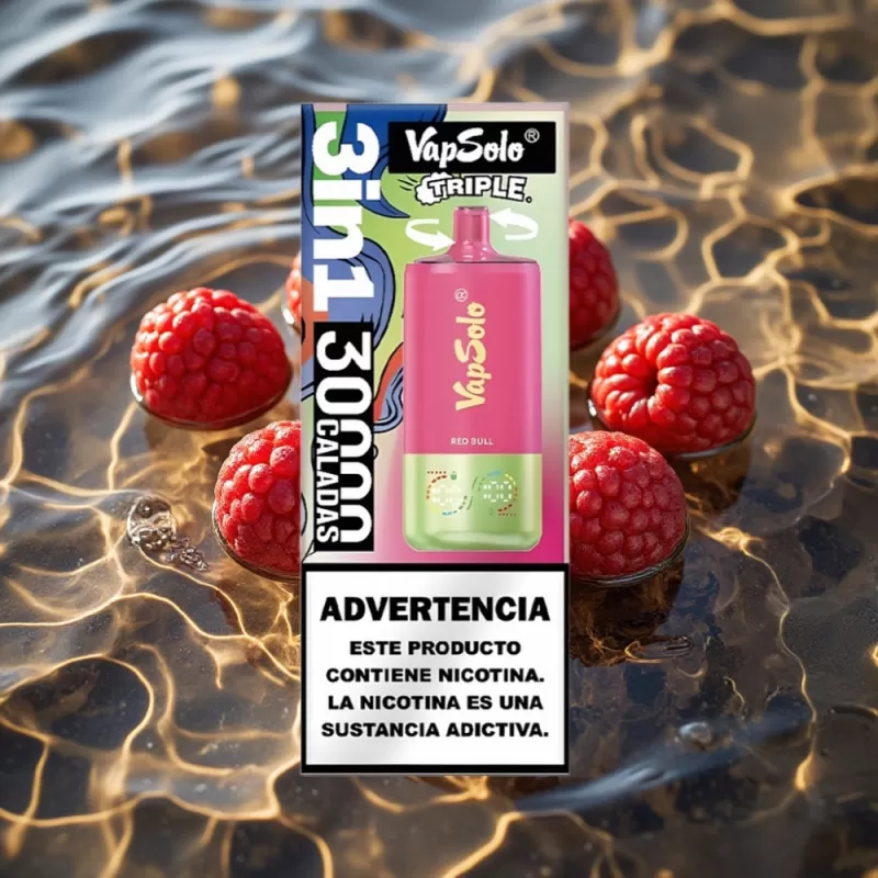 VapSolo Triple 30000 Puffs Disposable Vape – Red Bull, 40ml E-Liquid, Type-C Charging - Image 3