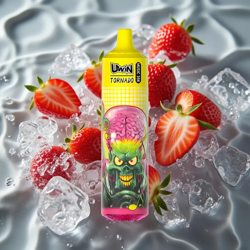 Uwin Tornado 35K Music Disposable Vape – Strawberry Ice, 35K Puffs, 5% Nicotine, Type-C
