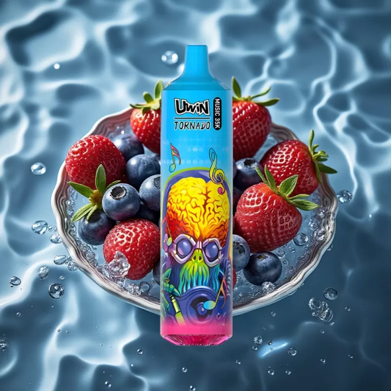 Uwin Tornado 35K Music Disposable Vape Blueberry on Ice – 35K Puffs, 600mAh, Type-C, Mesh Coil