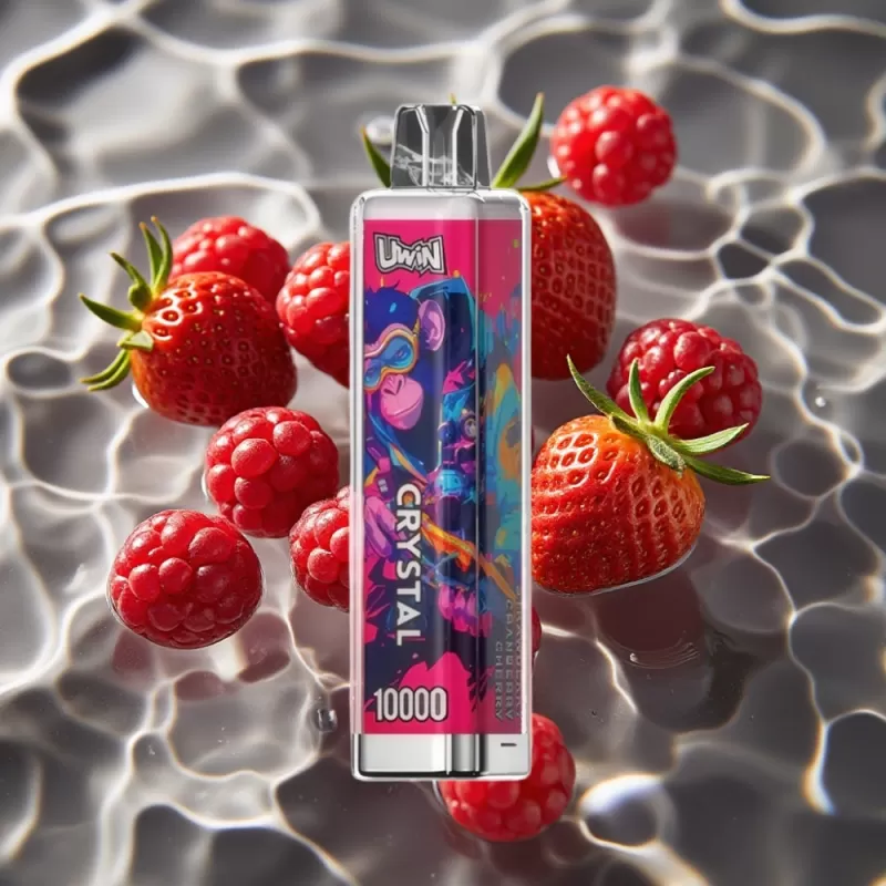 UWIN Crystal 10000 Puffs Disposable Vape – Strawberry Cranberry Cherry, 18mL, 5% Nicotine, RGB Lights