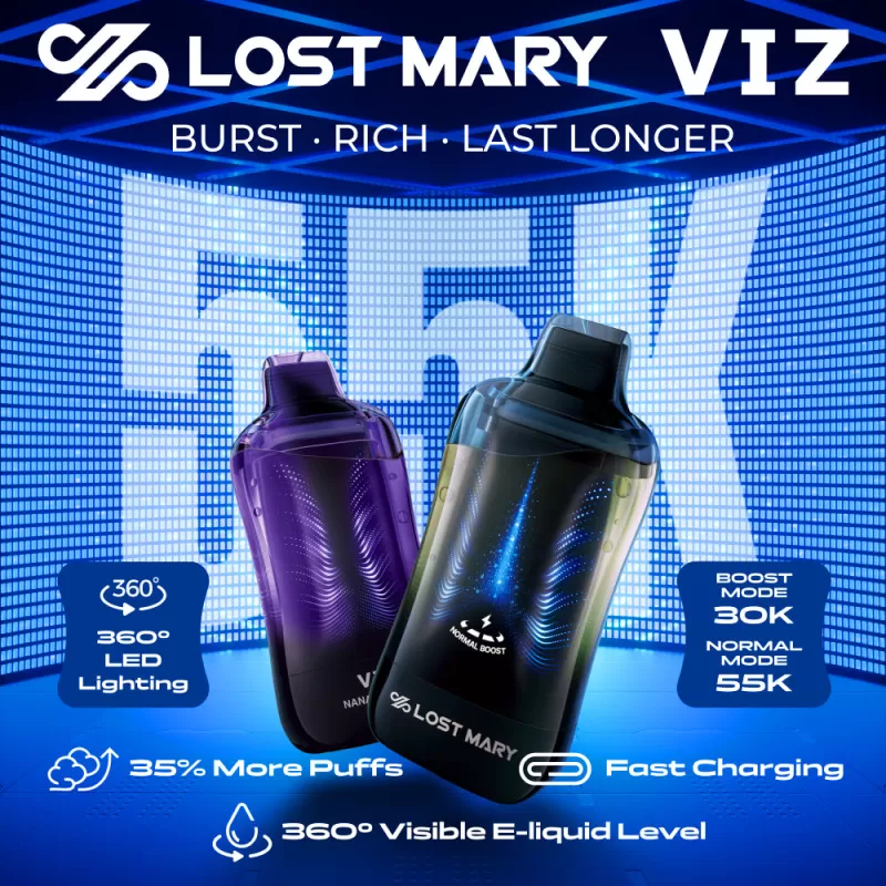 Lost Mary VIZ 55K Puff Disposable Device - 55,000 Puffs - Peach Berry