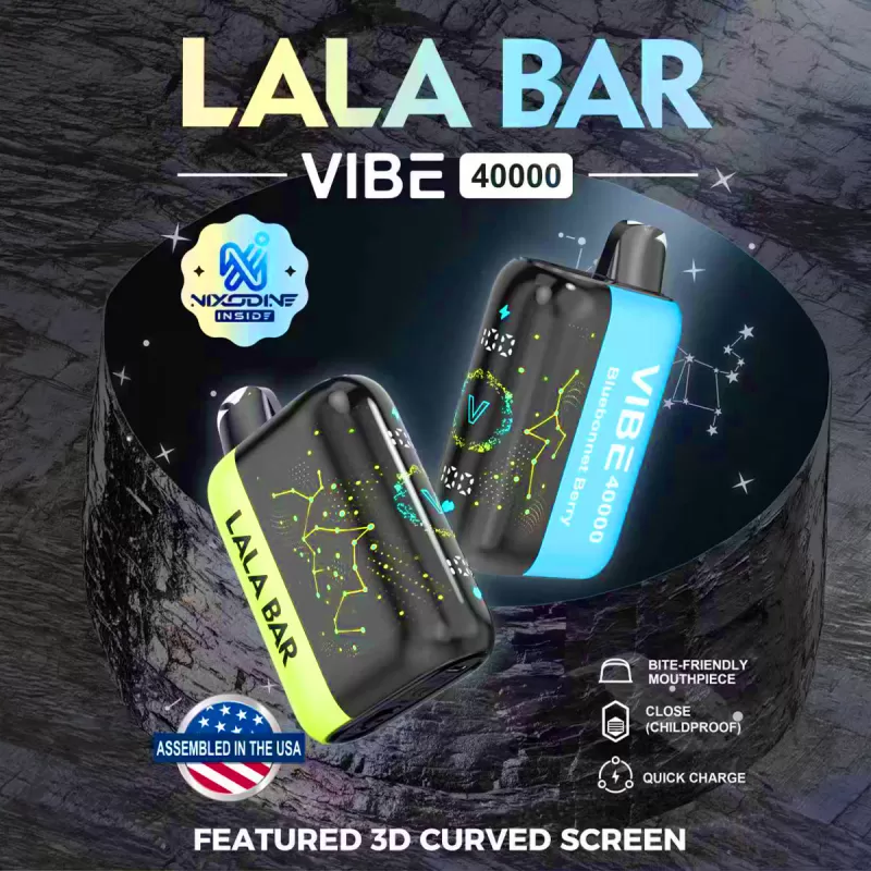 Nixodine Edition | LALA BAR VIBE 40K Disposable Device - 40,000 Puffs - Dallas Blue Rancher
