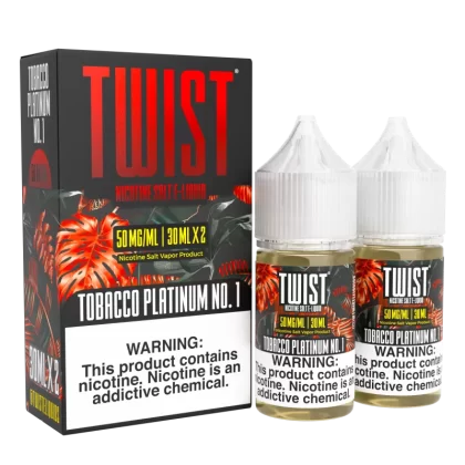 TWIST Nicotine Salt E-Liquid - Tobacco Platinum No.1 - 60ML E-Liquid (Twin 30ML Pack) - 50MG