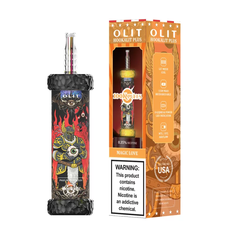 Assembled in USA | OLIT HookaLit PLUS 100K Disposable E-Hookah - 100,000 Puffs - Bali Sunset 🆕 - Image 3