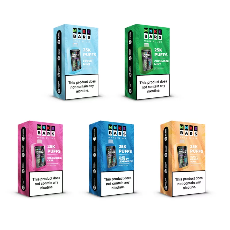 MNKE Bars XL 25K Zero Nicotine Disposable - 25,000 Puffs *** - Blue Kiwi Ice