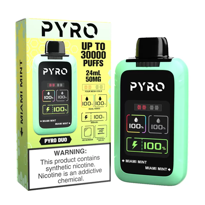 Pyro DUO 30K PUFF Disposable Device - 30,000 Puffs - Cool Mint - Image 3