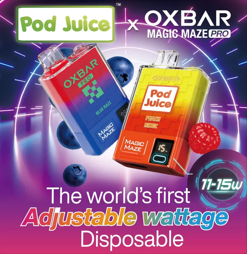 Pod Juice x OXBAR Magic Maze Pro 10K Disposable Device – 10,000 Puffs - Clear Emerald (Pod Juice Edition)