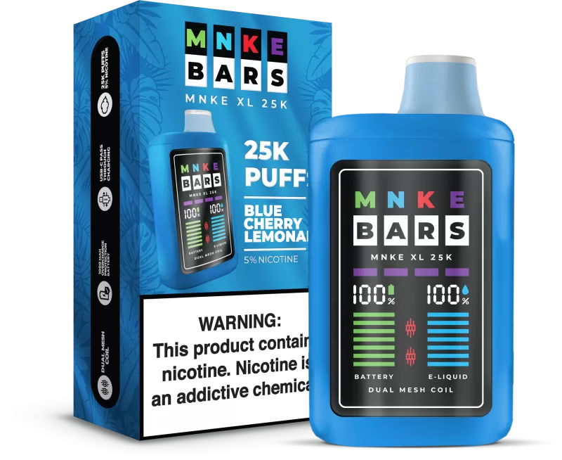 MNKE Bars XL 25K Puff Disposable Device – 25,000 Puffs - Pink Burst - Image 2