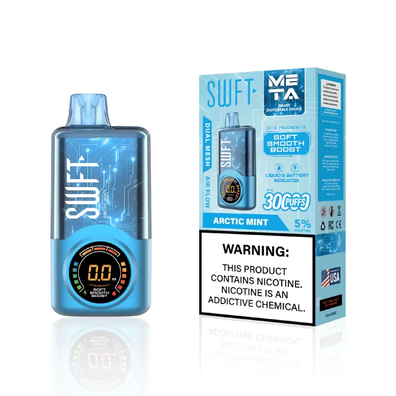 SWFT Meta 30K Rechargeable Disposable Device - 30000 Puffs - Juicy Peach Ice - Image 3