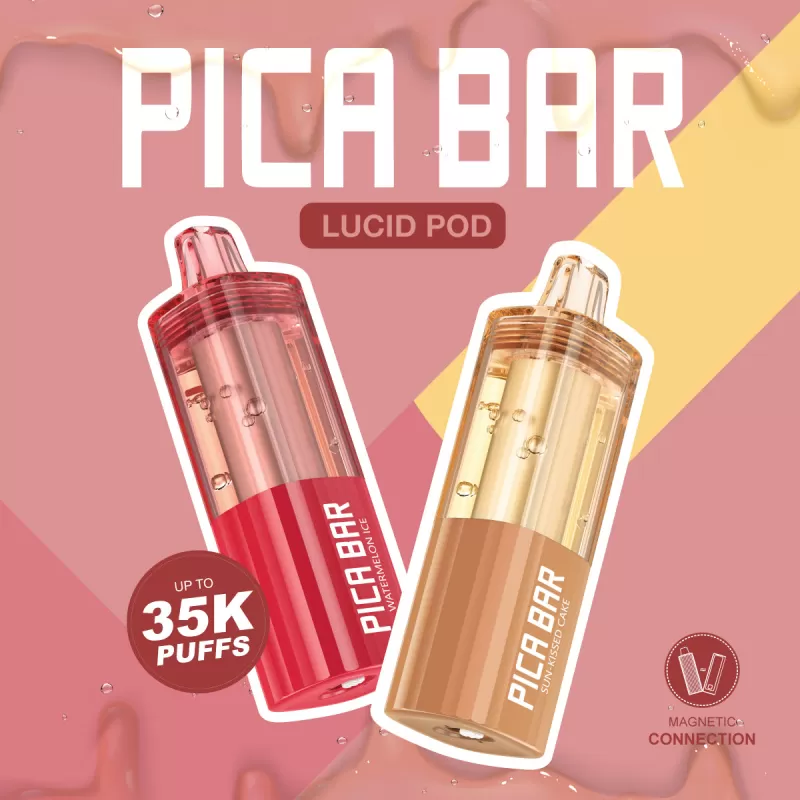 Assembled in USA | PICA BAR Lucid 35K Disposable POD - 35,000 Puffs - Straw Banana