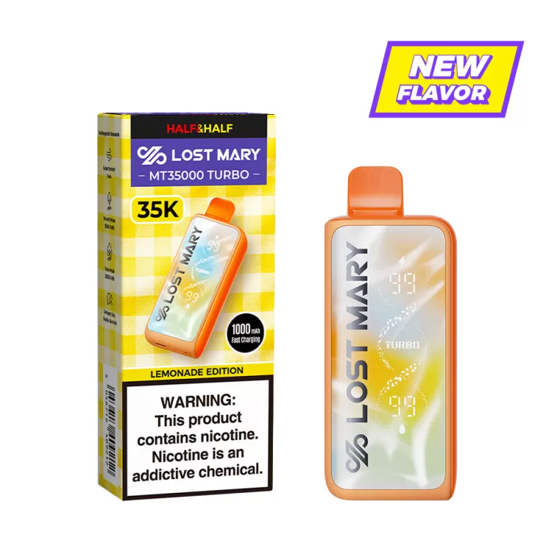 Made in Indonesia | Lost Mary MT35K "Lemonade Edition" Disposable Device - 35,000 Puffs - Strawberry Dragon Lemonade - Image 3