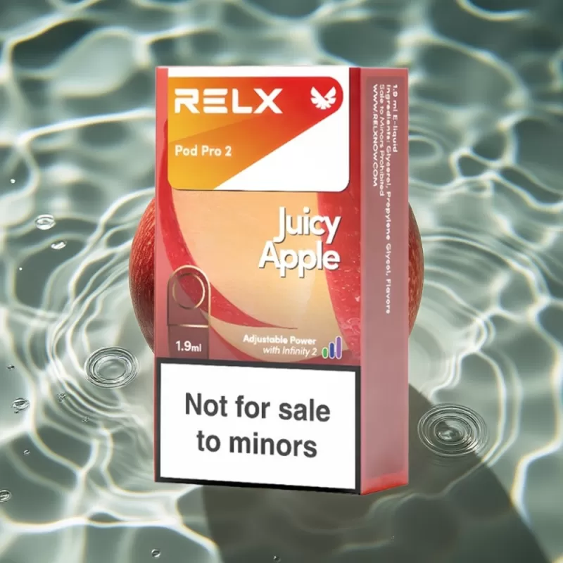 RELX Pod Pro 2 Juicy Apple 0% Nicotine 600 Puffs 1.9ml Pod – Eco/Smooth/Boost Mode