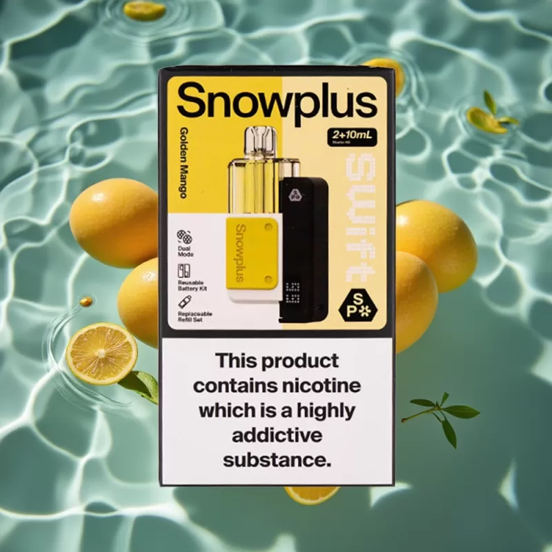 Snowplus Swift 5000 Puffs Dual Mesh 1000mAh Prefilled Pod Kit – Golden Mango - Image 2