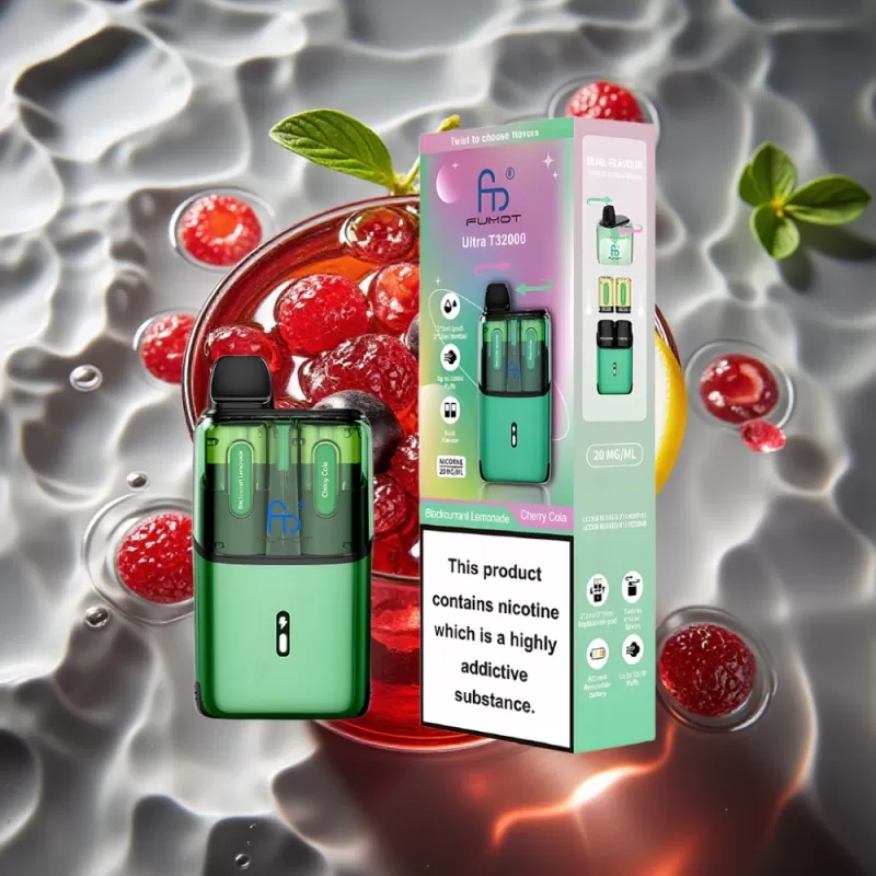 Fumot Ultra T32000 Disposable Vape 32000 Puffs 24mL Blackcurrant Lemonade Cherry Cola 800mAh Type-C Fast Charging - Image 2