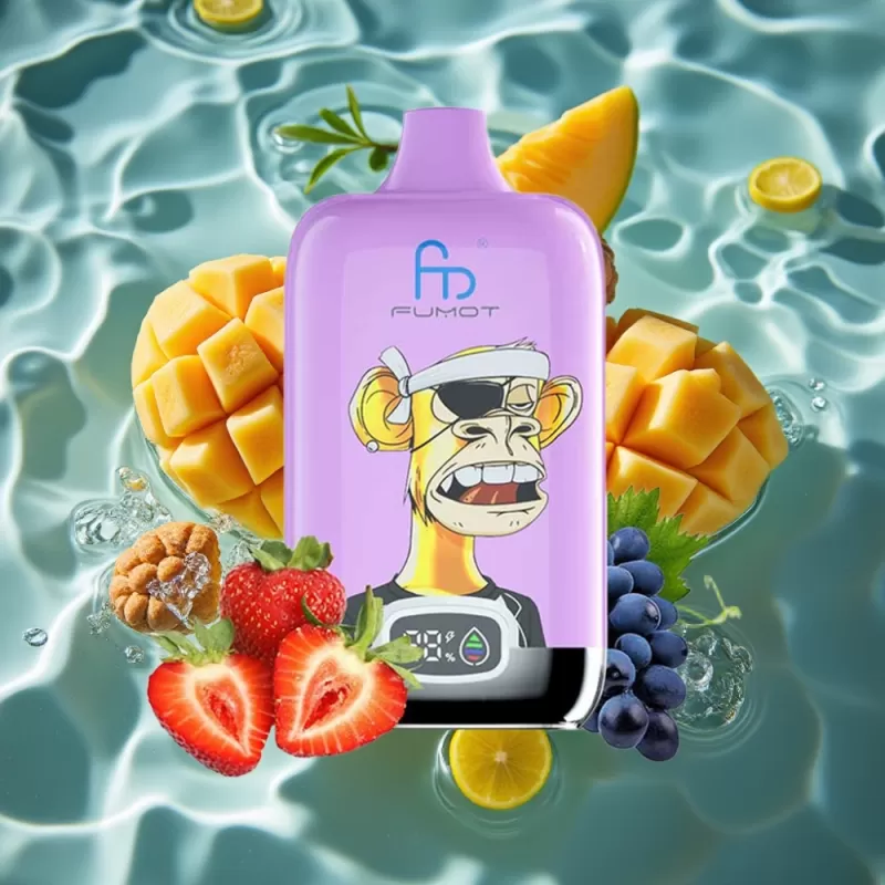 Fumot Tornado Digital Box 12000 Puffs Disposable Vape Mango On Ice – 20ml E-Liquid, 550mAh Rechargeable, Type-C Charging