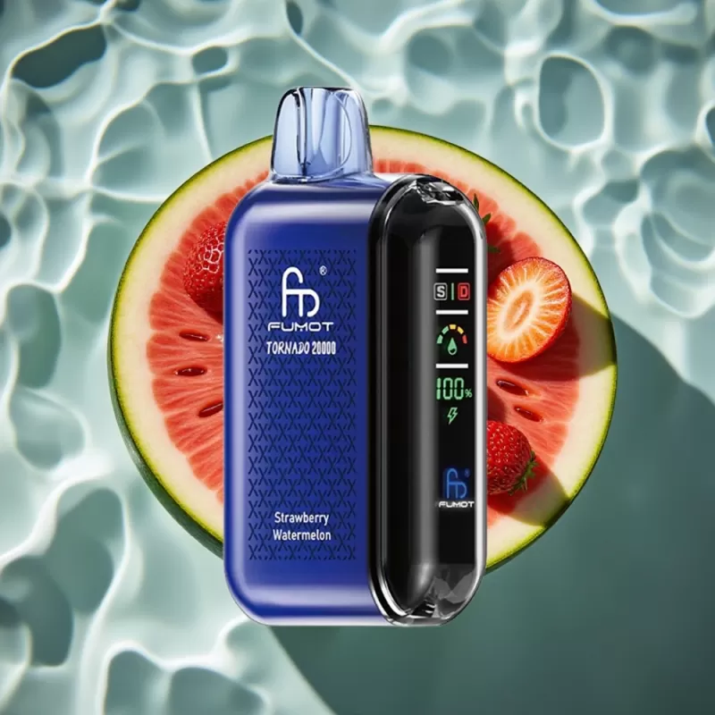 Fumot Tornado 20000 Puffs Strawberry Watermelon Disposable Vape with Dual Mesh Coil & Smart Display