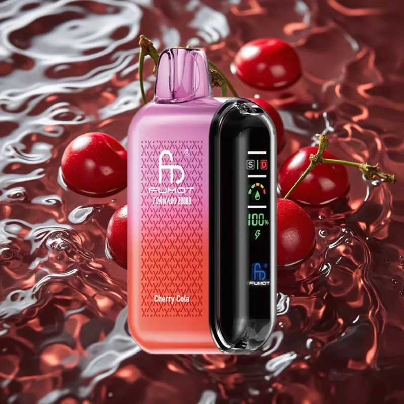 Fumot Tornado 20000 Puffs Cherry Cola Disposable Vape with Dual Mesh Coil & Smart Display