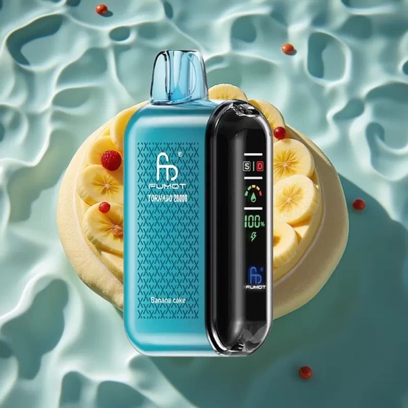 Fumot Tornado 20000 Puffs Disposable Vape Banana Cake – Dual Mesh Coil, 20ml E-liquid, 850mAh Battery, Airflow Control