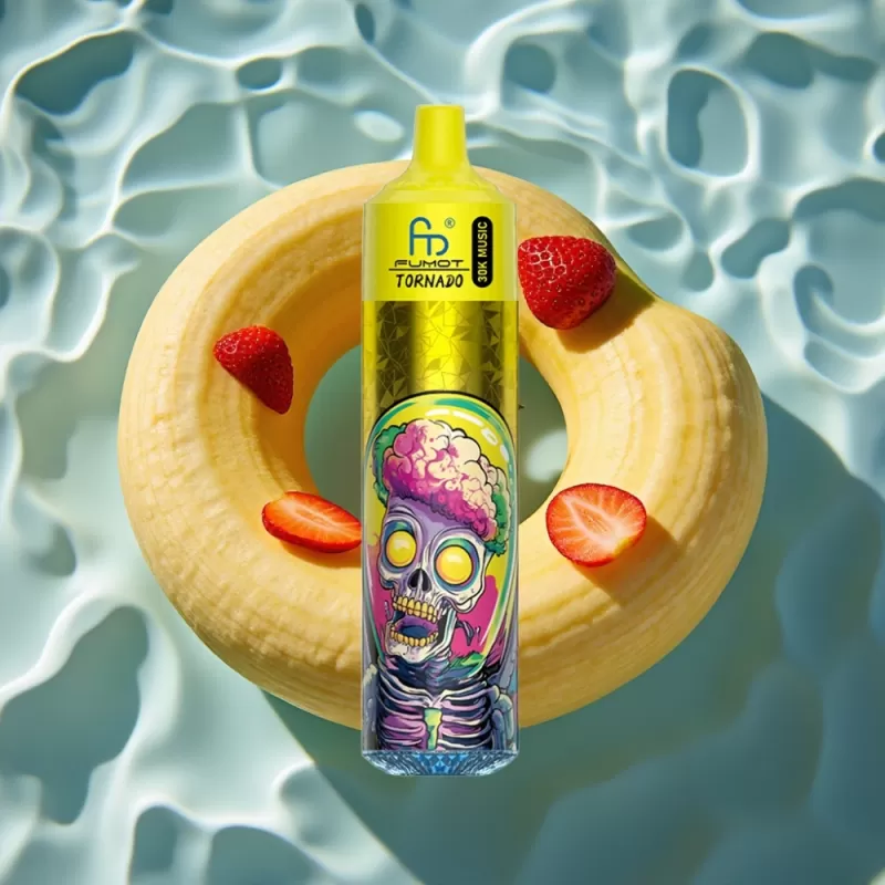 Fumot RandM Tornado 30000 Puffs Banana Strawberry 30mL 5% 600mAh LED Disposable Vape