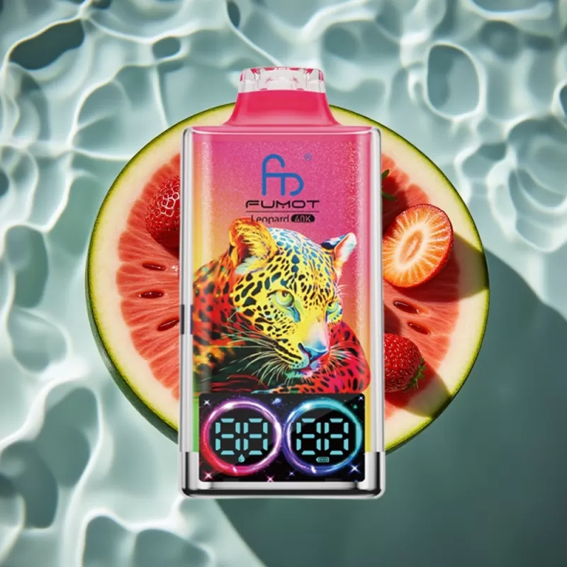 Fumot Leopard 40K Puffs Dual Mesh Disposable Vape – Strawberry Watermelon, 700mAh, Type-C