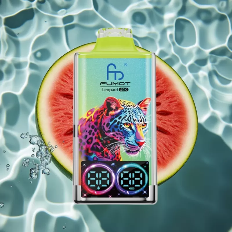 Fumot Leopard 40K Puffs Dual Mesh Disposable Vape Watermelon Ice 700mAh Type-C 5% Nicotine