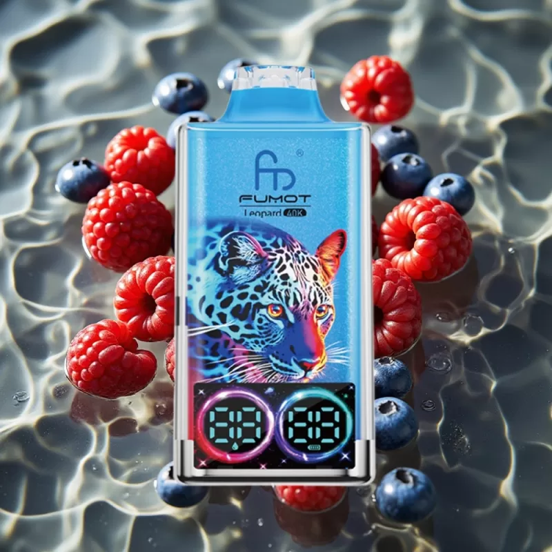 Fumot Leopard 40K Puffs Dual Mesh Disposable Vape with Digital Display & Type-C Charging – Mixed Berries