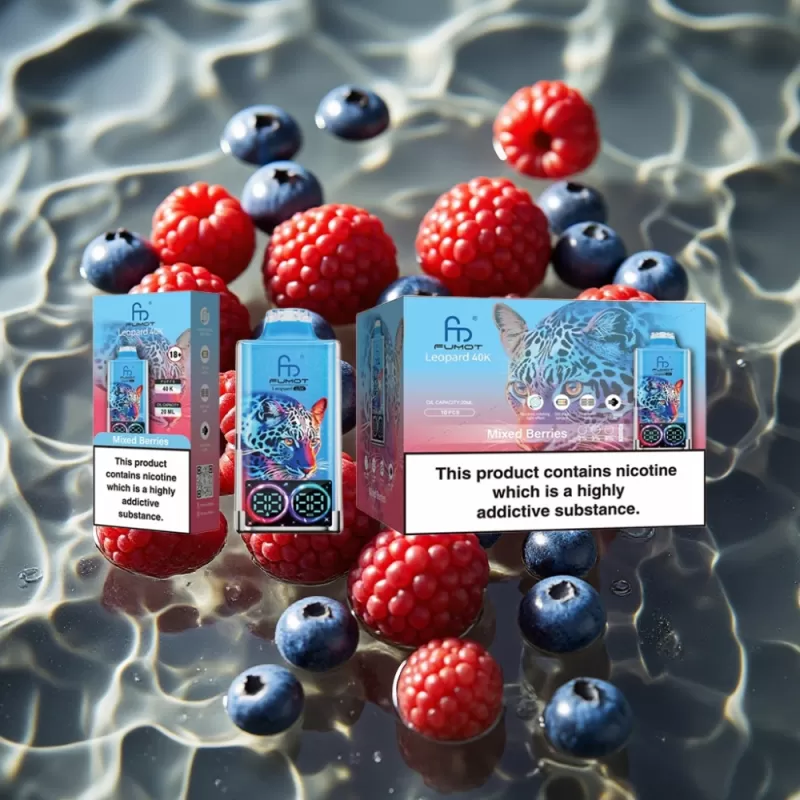 Fumot Leopard 40K Puffs Dual Mesh Disposable Vape with Digital Display & Type-C Charging – Mixed Berries - Image 3