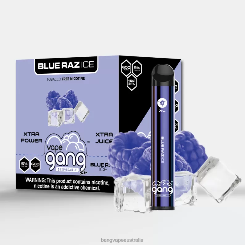 Vape Gang XL Disposable Vapes 600 puffs (Box of 10) 6006N61 Blue Raz Ice – Bang Vape Price