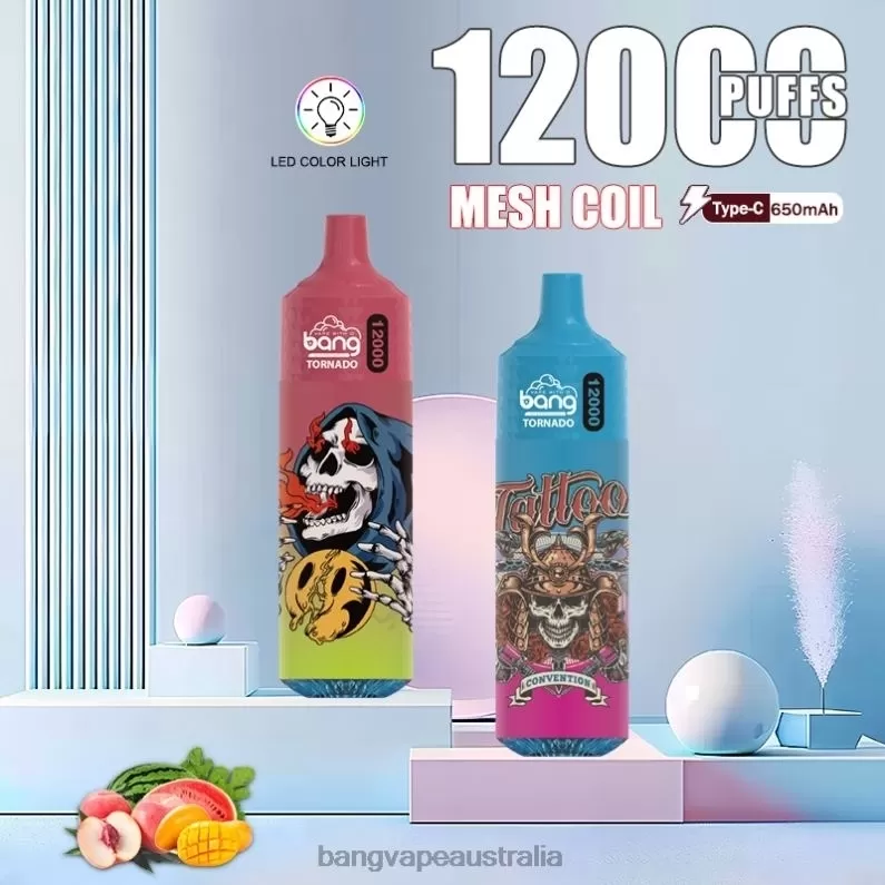 Bang Vape Tornado 12000 puffs with LED & Mesh Coil 6006N4 Disposable – Vape Gang Sydney