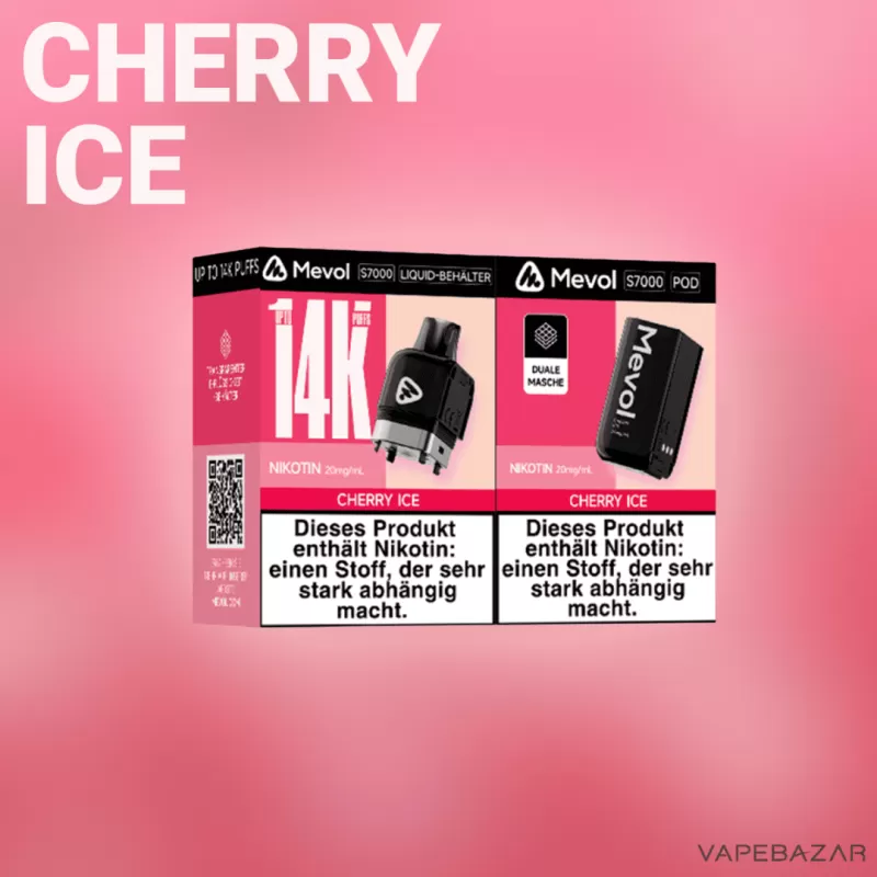 Mevol S7000 Pod – Cherry Ice - 20mg/ml - Image 2