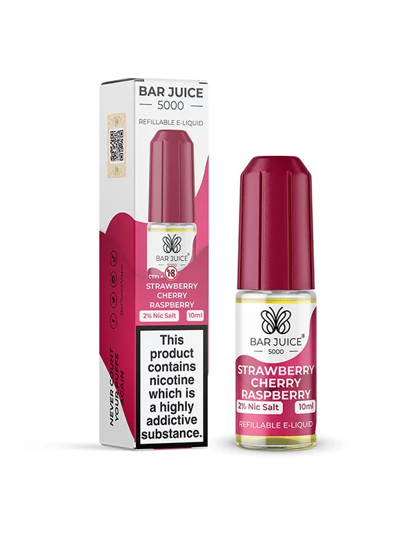 Bar Juice 5000 Strawberry Cherry Raspberry Nic Salt E-Liquid - 10mg - Image 2