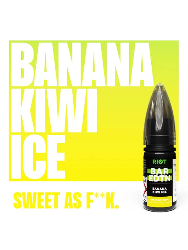 Banana Kiwi Ice BAR EDTN Riot Squad Nic Salt E-Liquid - 20mg - Image 2
