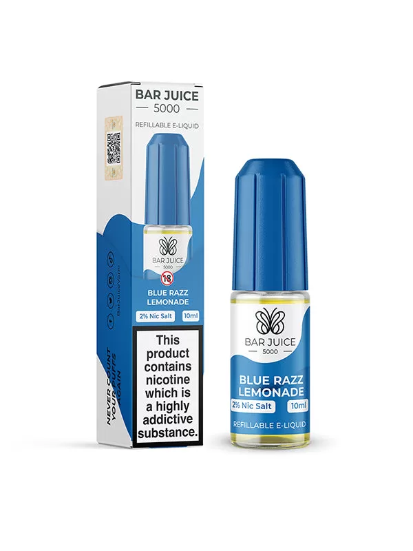 Bar Juice 5000 Blue Razz Lemonade Nic Salt E-Liquid - 10mg - Image 2