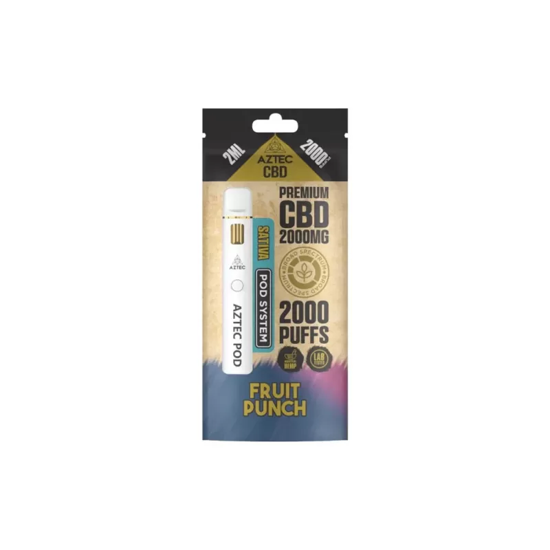 Aztec CBD 2000mg Broad Spectrum Starter Pro Pod Vape Kit - Strawberry Ice