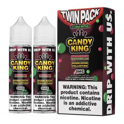 CANDY KING BubbleGum Collection - Strawberry Watermelon - 120ML E-Liquid (2x60mL Twin Pack) - 3MG