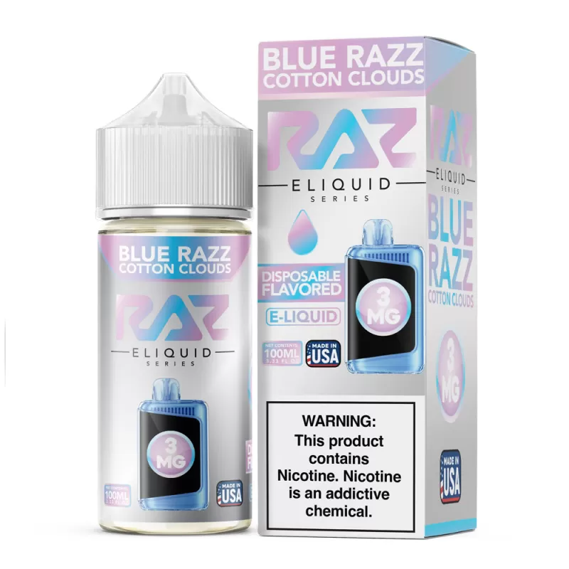 RAZ - Blue Razz Cotton Clouds - 100ML E-Liquid - 3MG
