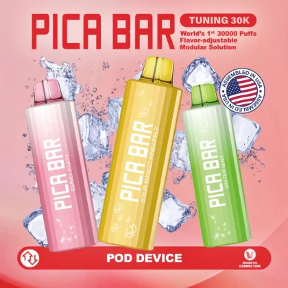 Assembled in USA | PICA BAR "TUNING" 30K Disposable POD - 30,000 Puffs - Frozen Banana Rainbow